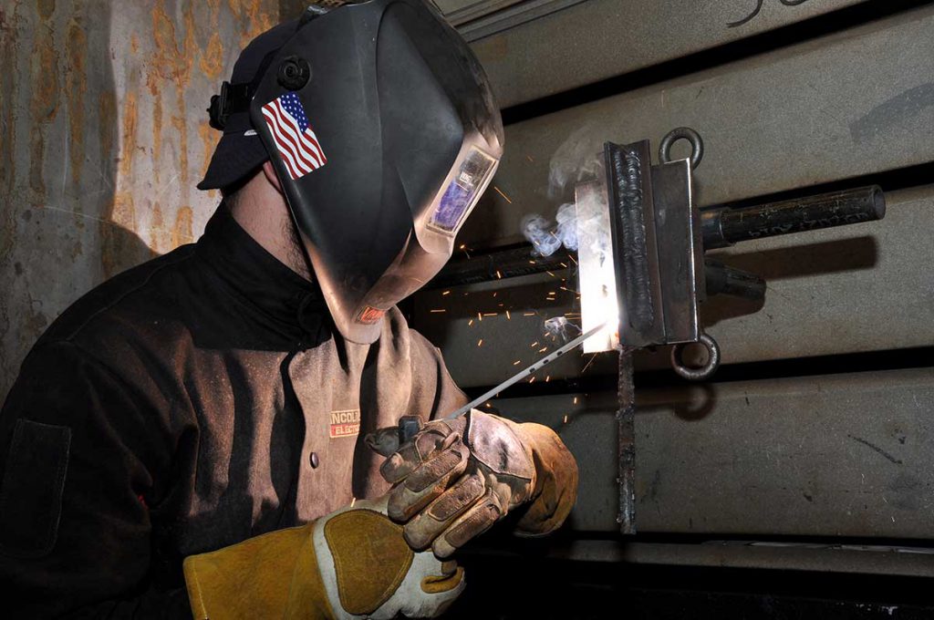 Student welding