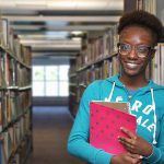 Library - girl with books