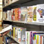 Library - girl at popular reading