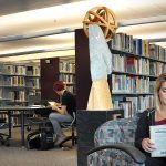 girl and boy in library