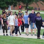 Students walking across the quad for classes