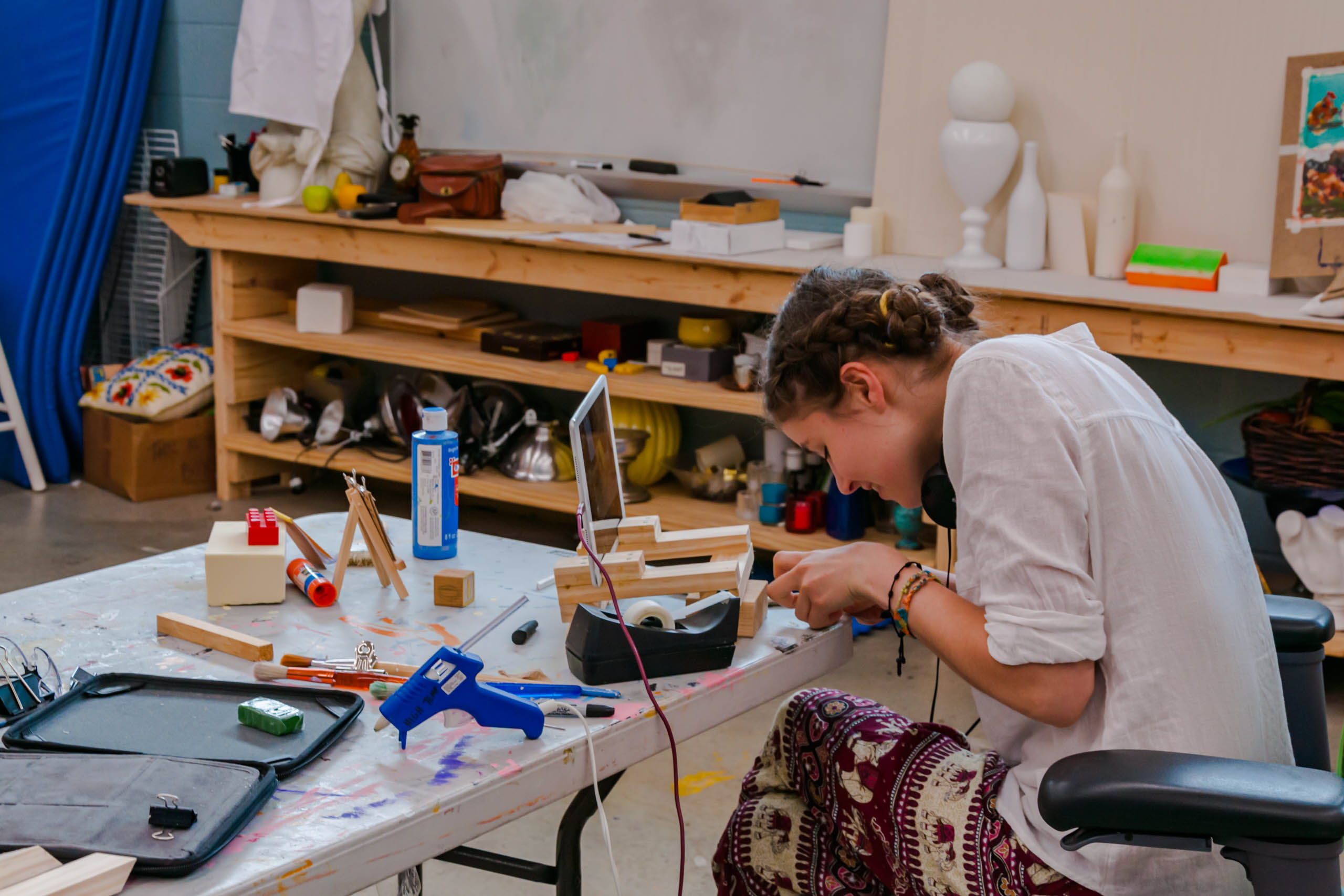 A student working on an Art project in Art Class