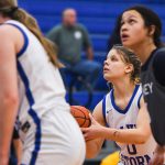 Women's Basketball Bonnie Lew Ludlow action shot