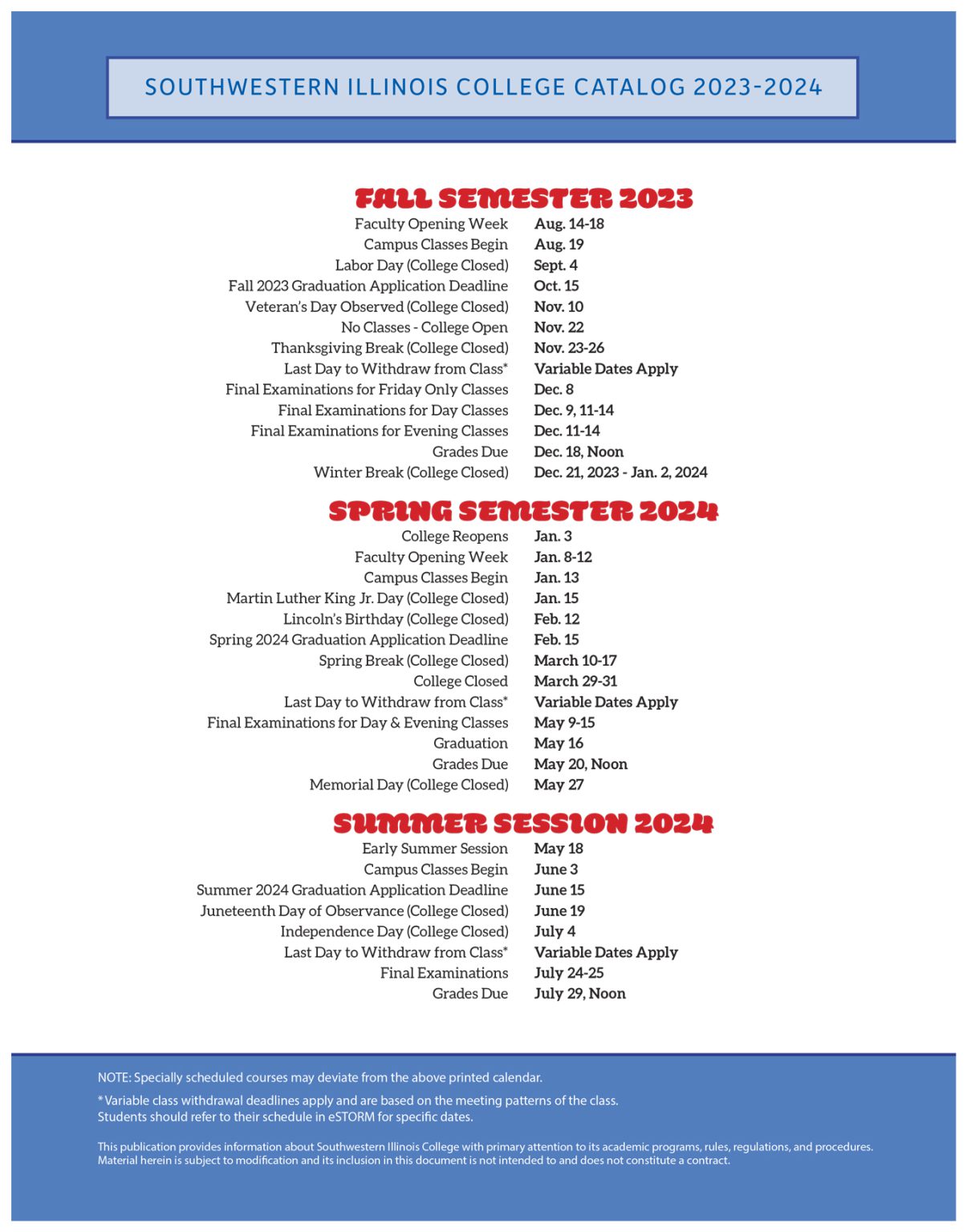 SWIC College Catalog Southwestern Illinois College