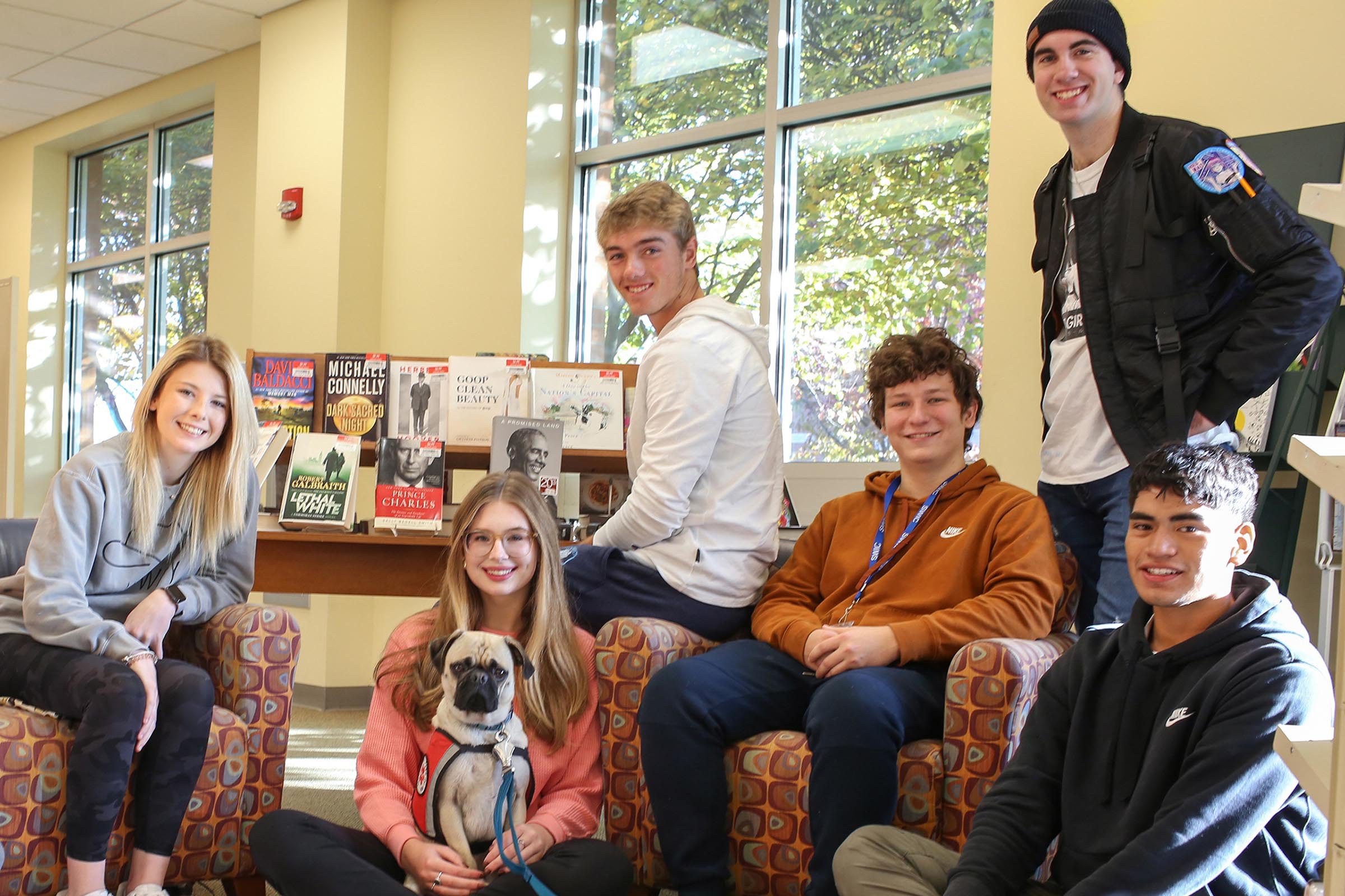 Students Socializing in the Belleville Campus Bookstore