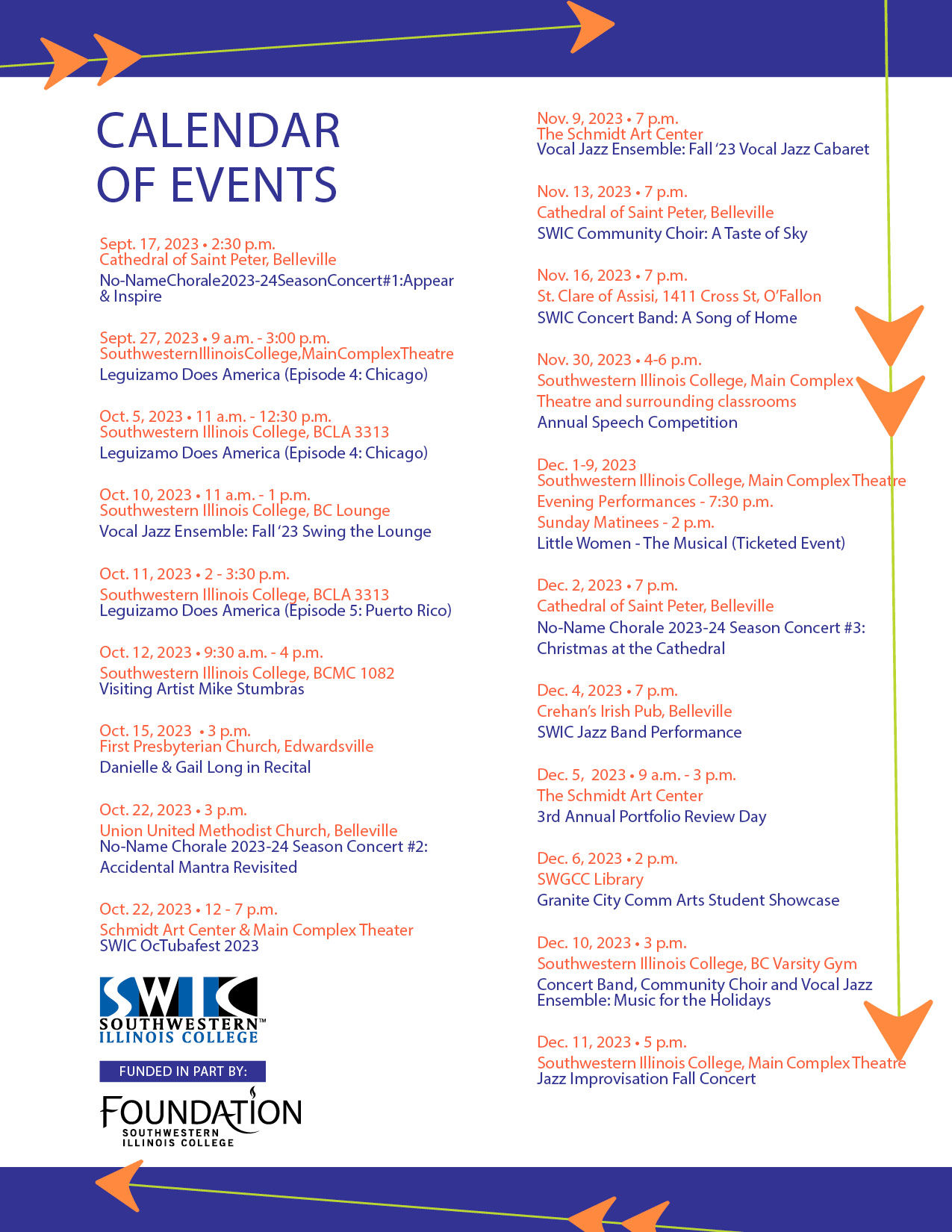 SWICARTS Calendar of Events Southwestern Illinois College