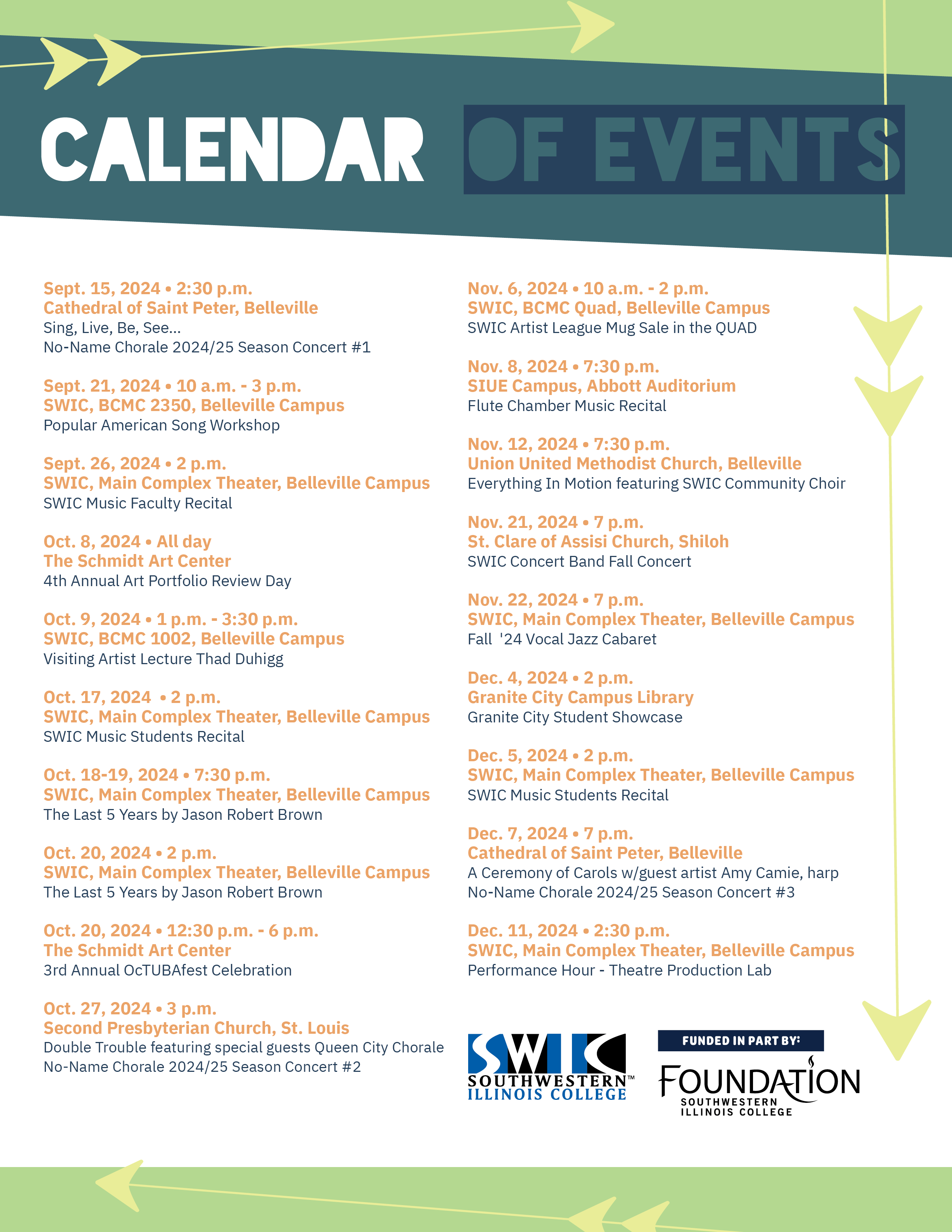 Fall 2024 Calendar of Events Flyer