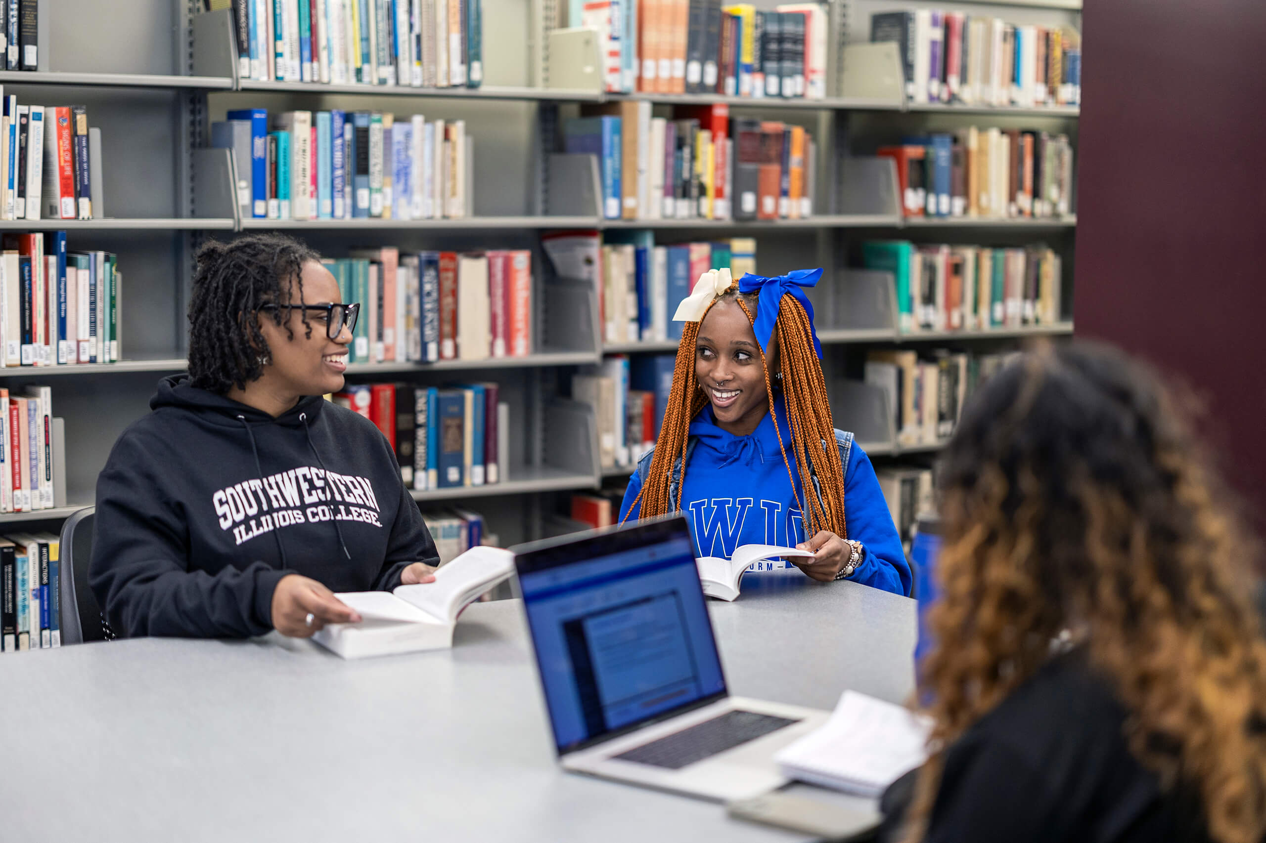 Students in Belleville Campus Library